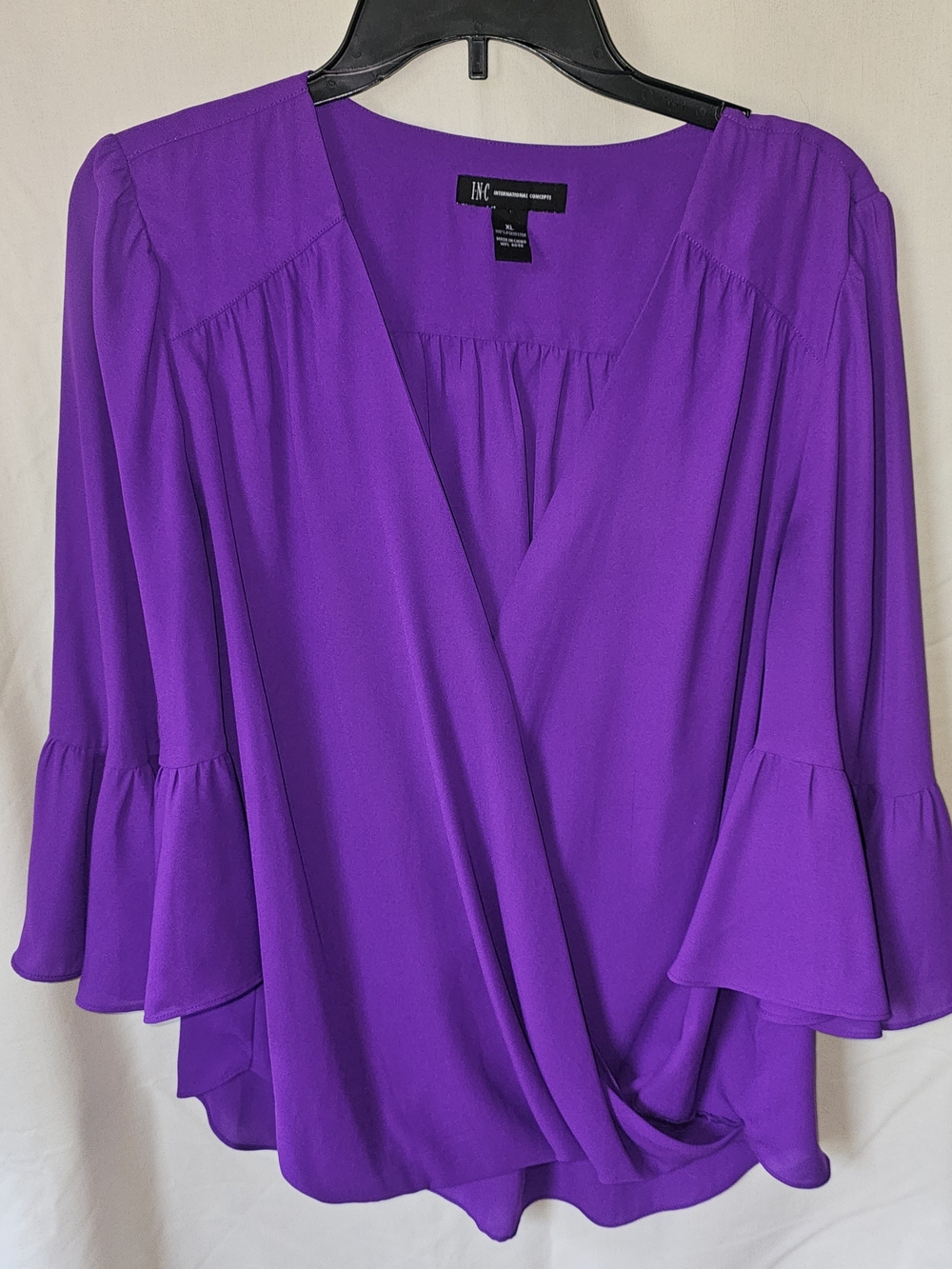 INC International Concepts Purple Surplice Blouse